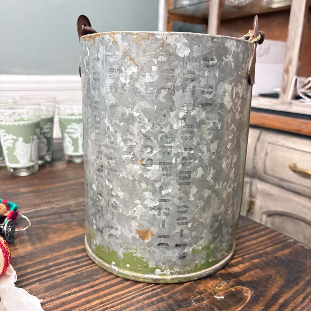 Vintage Galvanized Military Ammunition Canister